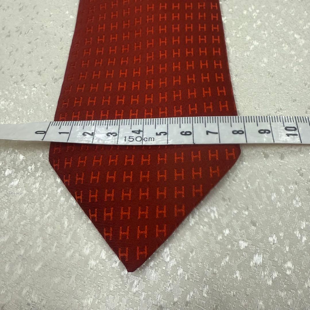 きなこ様　エルメス H総柄 ネクタイ ボルドー シルク100% 仏製 上品
