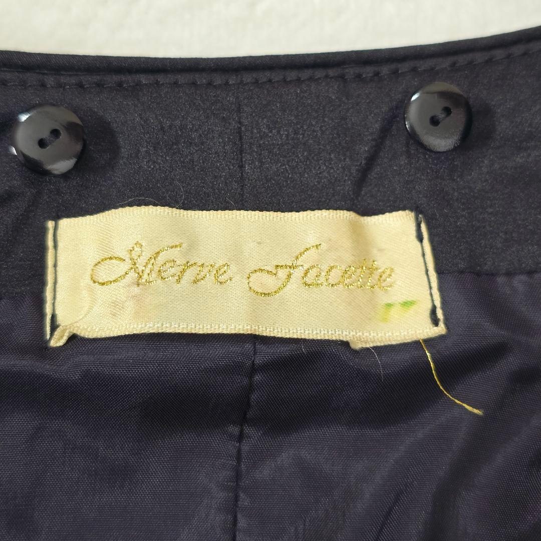 【美品】メルヴェファセット ベルベット ショートジャケット 2way襟脱着 黒