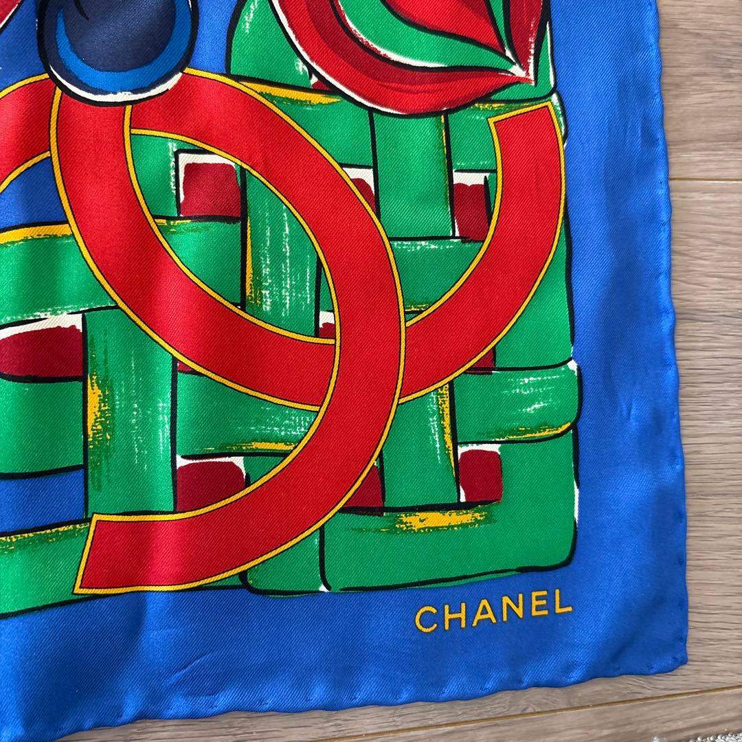 CHANEL 花柄 シルクスカーフ