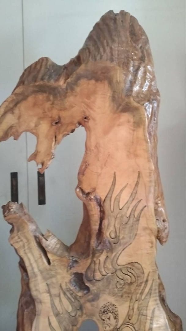 木彫り 不動明王 衝立木彫り