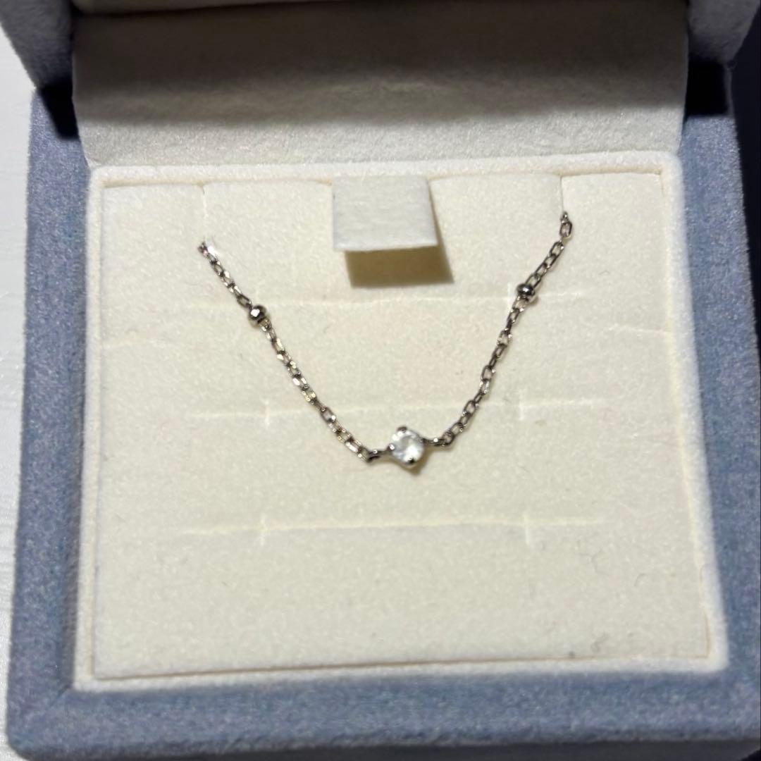 ✨箱・保証書あり✨K10ホワイトゴールド ブレスレット　ホワイトトパージュ