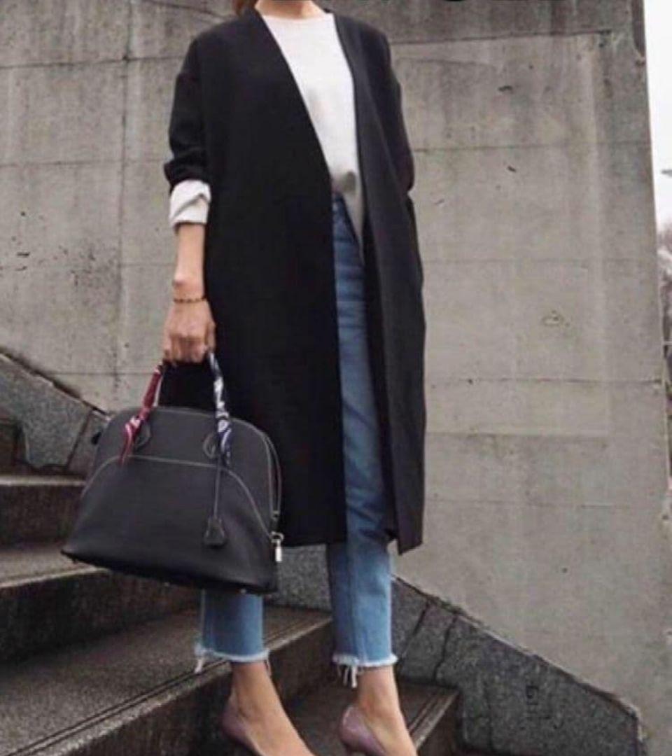 ENFOLD エンフォルド コート ダブルクロスフレアコート ブラック 38