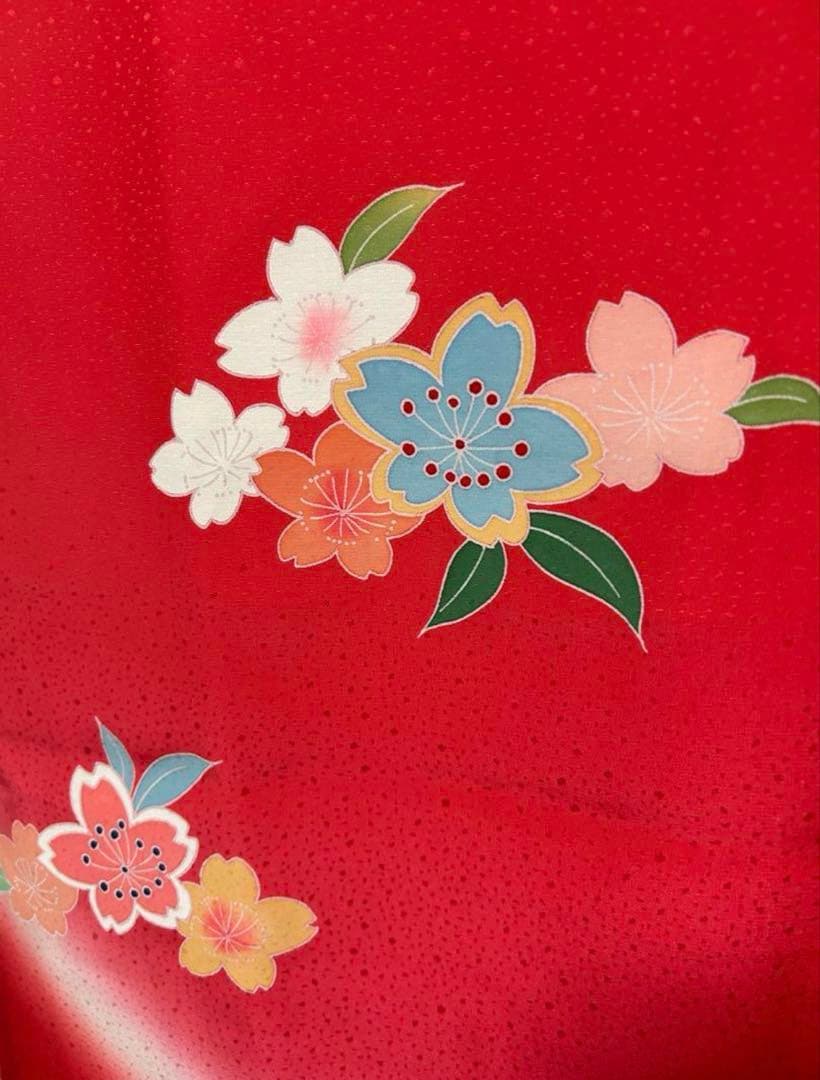 豪華逸品手描き友禅♡七五三　7歳　女の子　セット一式　ピンク朱色　ゴールド　正絹