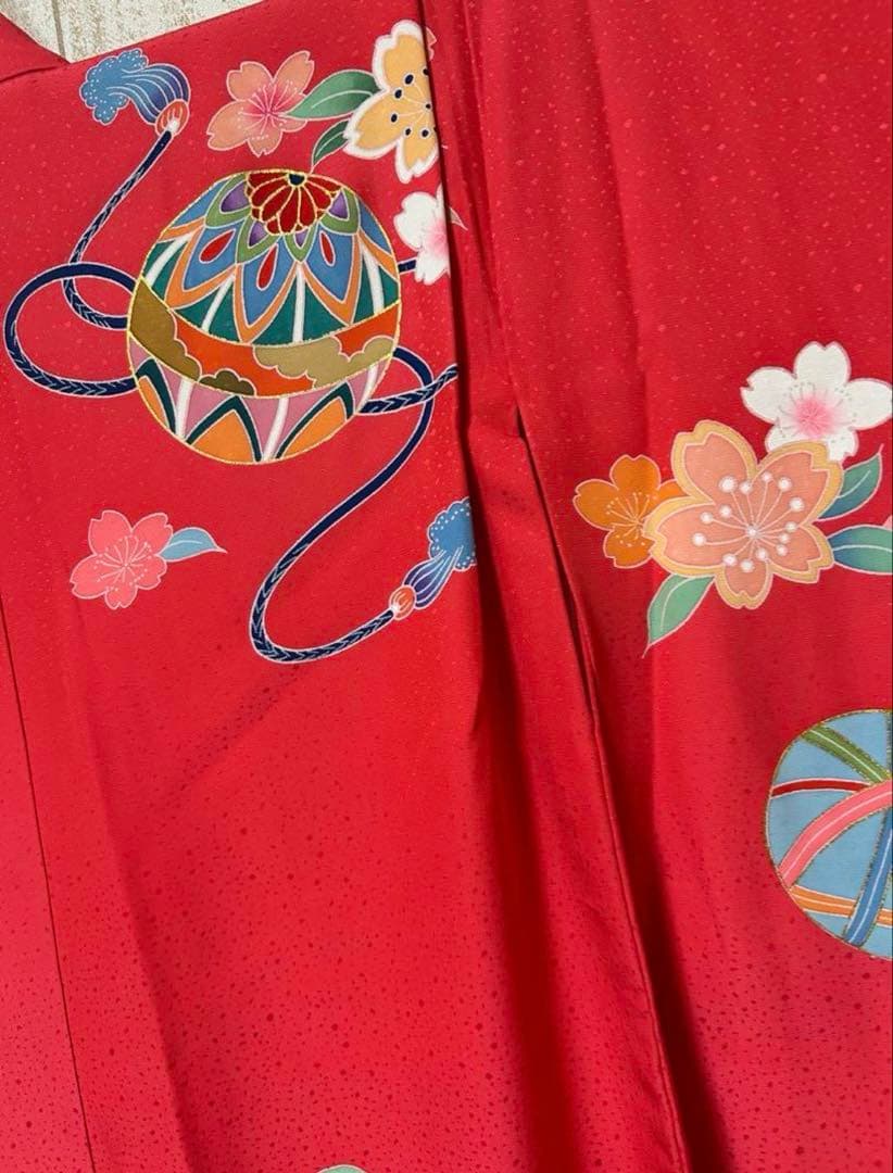 豪華逸品手描き友禅♡七五三　7歳　女の子　セット一式　ピンク朱色　ゴールド　正絹