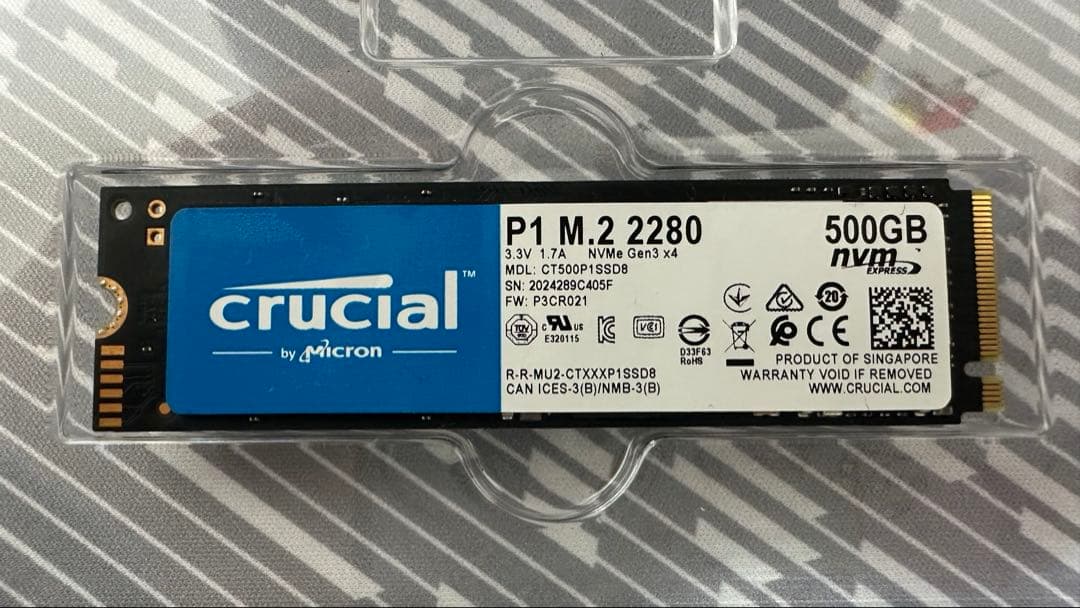 内蔵型SSD SSD500GB Crucial P1 m.2 nvme