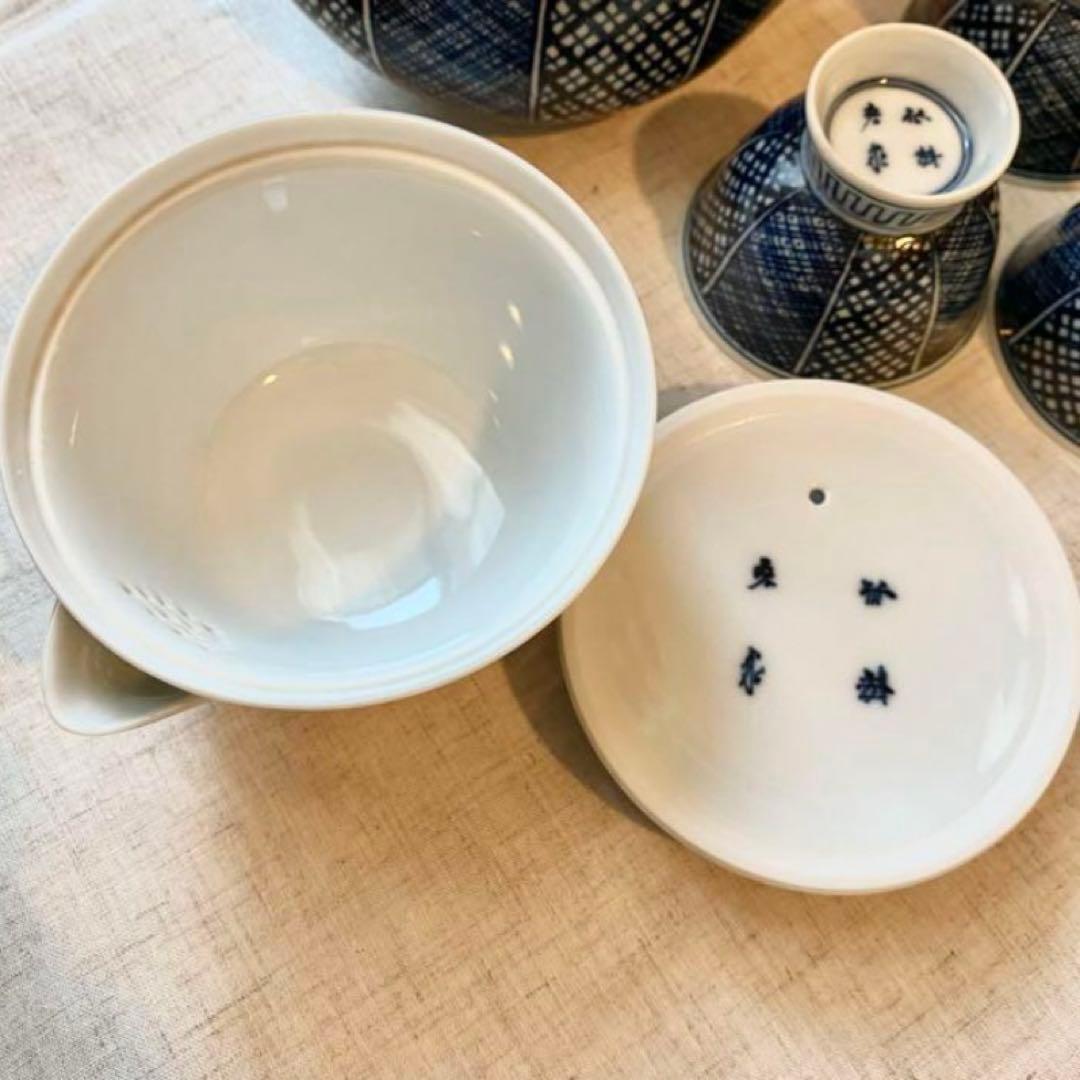 清水焼　光泉　祥瑞　茶器　染付　共箱　木箱