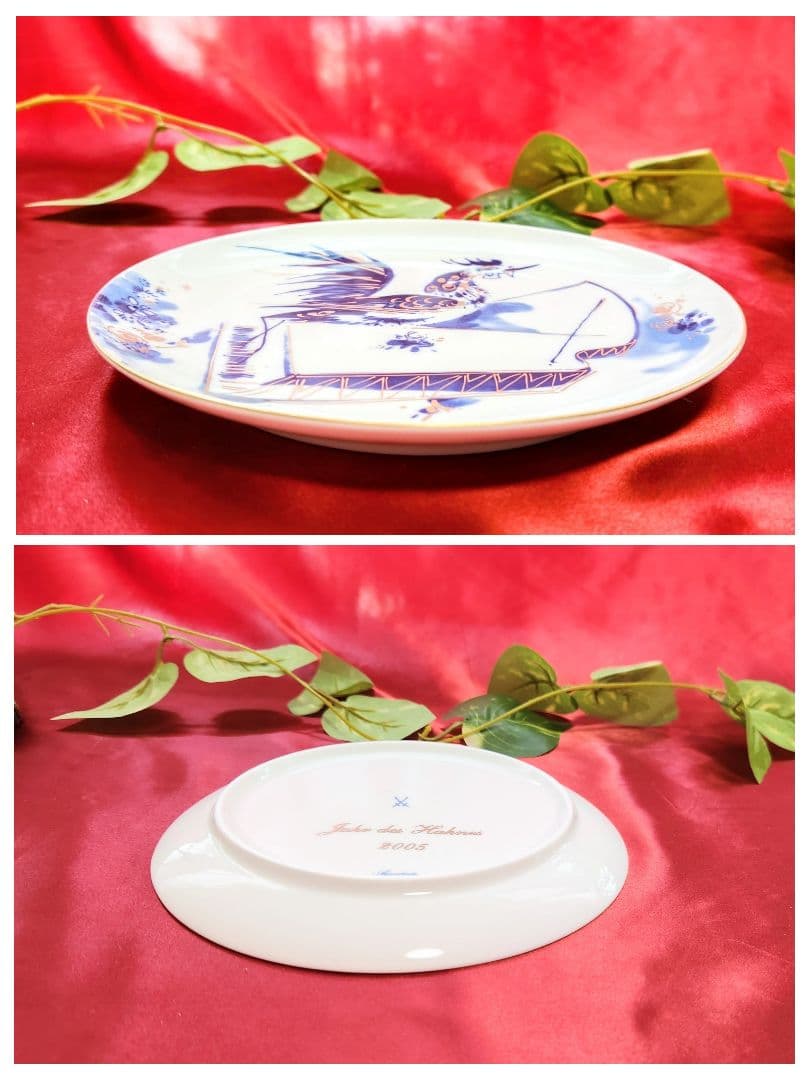 Meissen【美品箱栞付】2005年イヤープレート陽気なピアノ鶏　飾り皿　干支