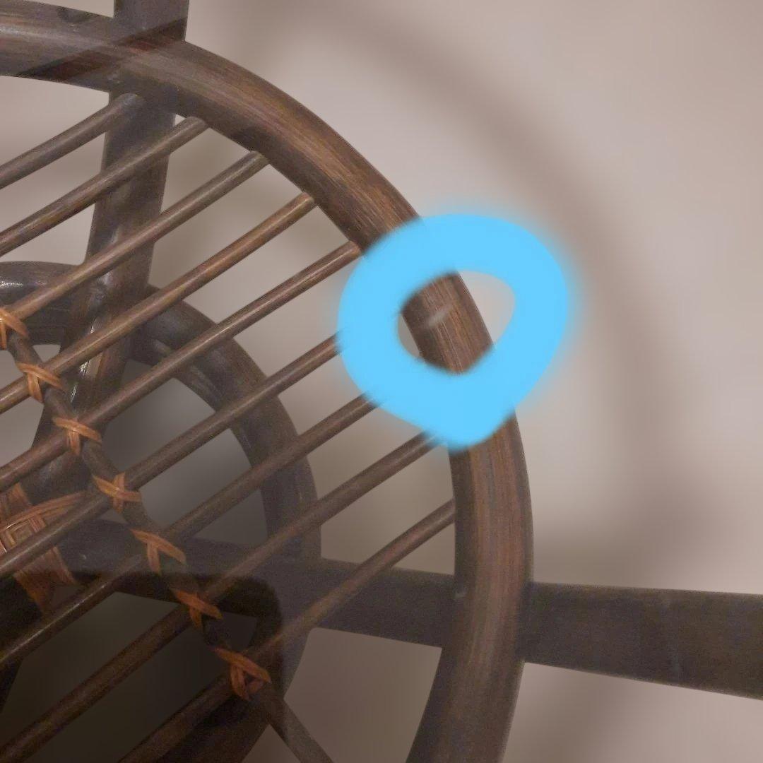 ガラステーブル ラタン 籘 サイドテーブル 円形 ガラス天板