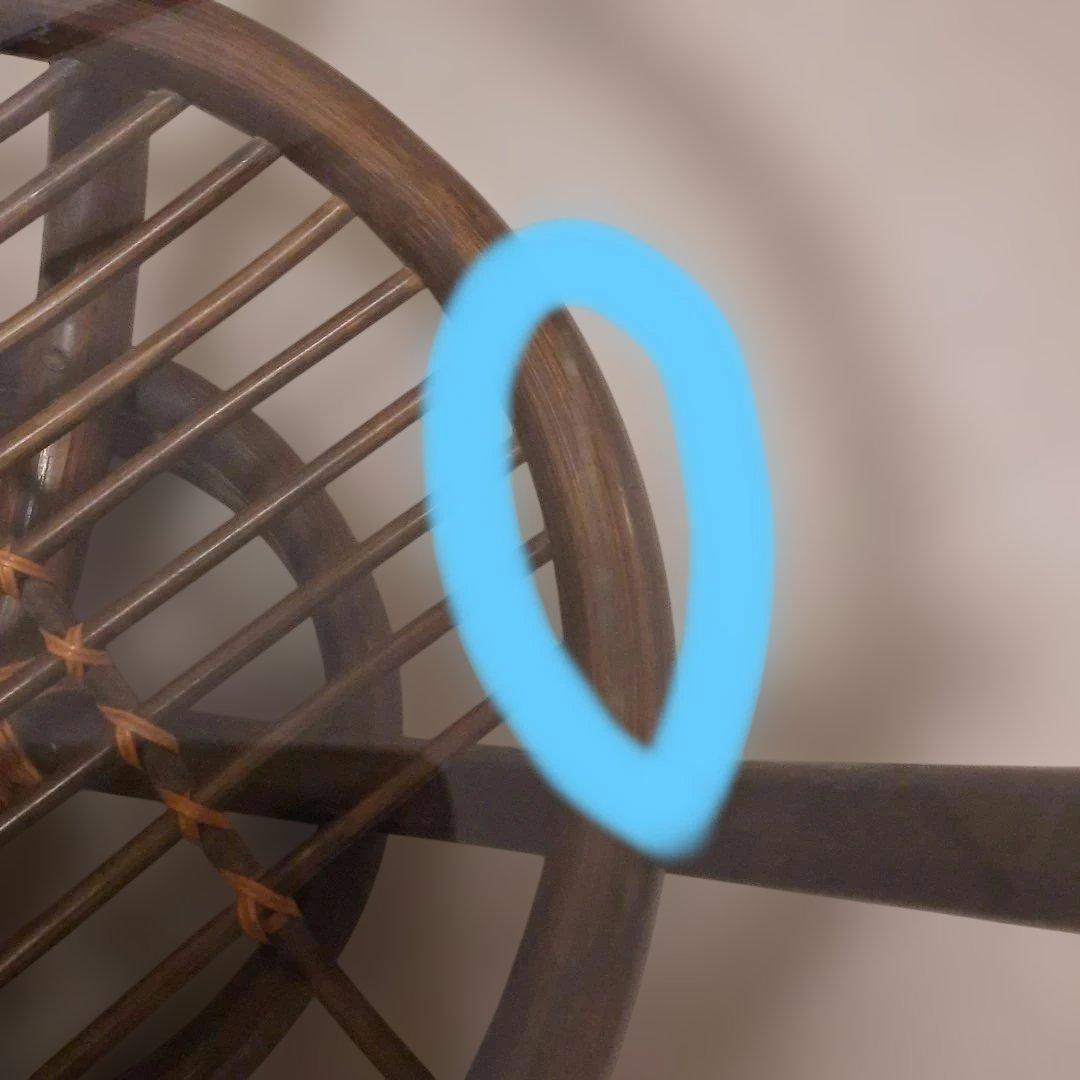 ガラステーブル ラタン 籘 サイドテーブル 円形 ガラス天板