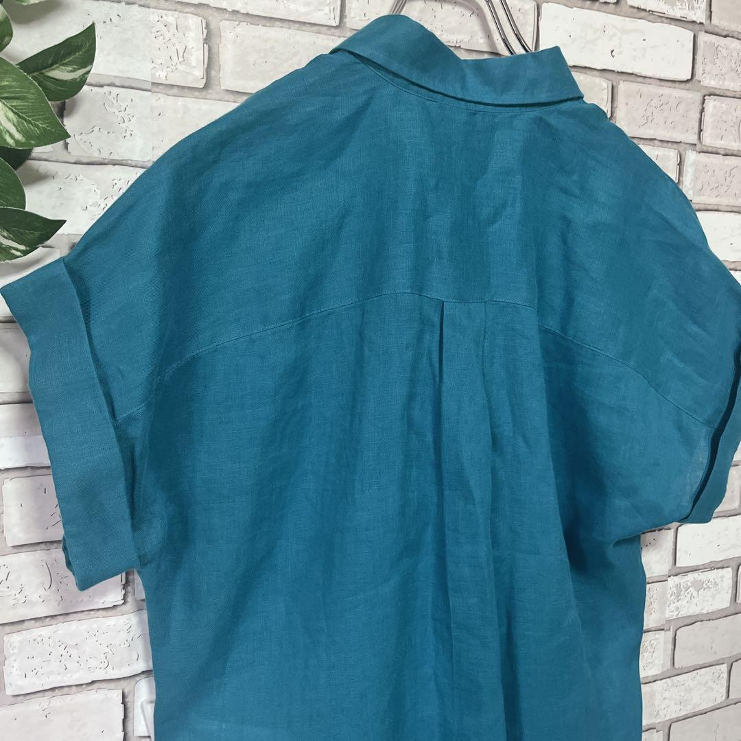 ローレン ラルフローレン リネンショートスリーブシャツ LRL刺繍　ブラウス美品