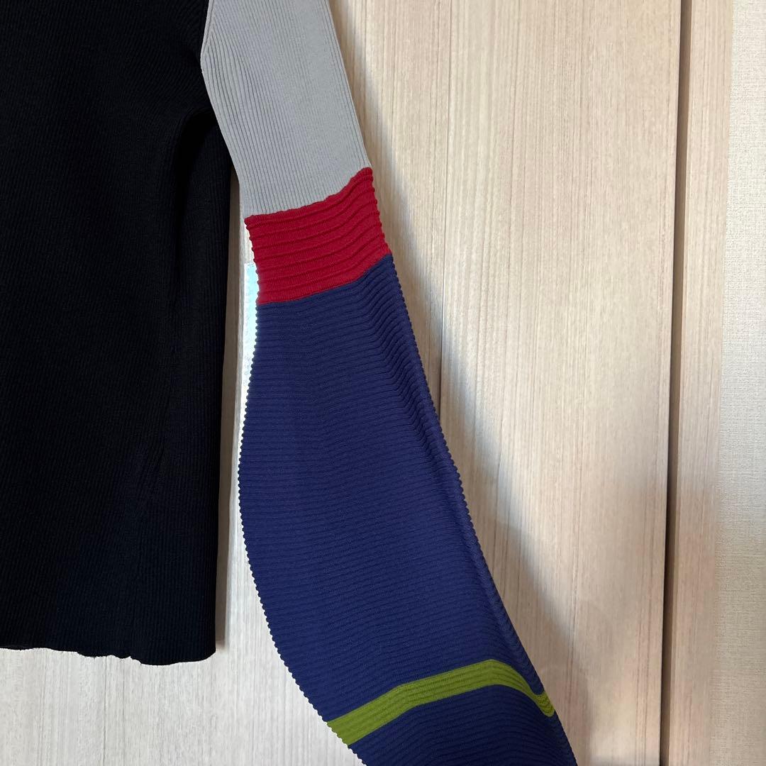 UN3D. カラーブロック長袖ニット 36