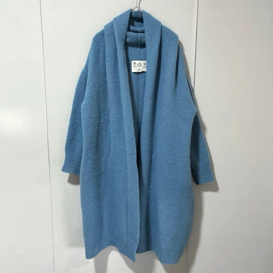 R&D.M.Co- オールドマンズテーラー♡圧縮ニットローブ ニットコート 青