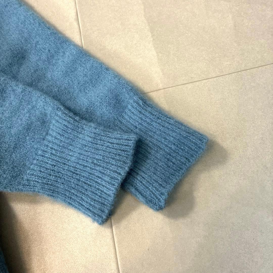 R&D.M.Co- オールドマンズテーラー♡圧縮ニットローブ ニットコート 青