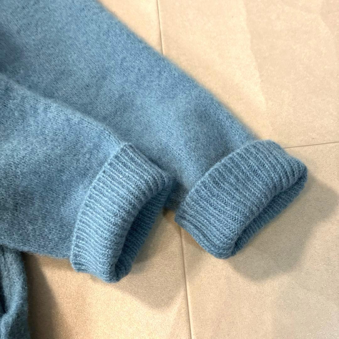 R&D.M.Co- オールドマンズテーラー♡圧縮ニットローブ ニットコート 青