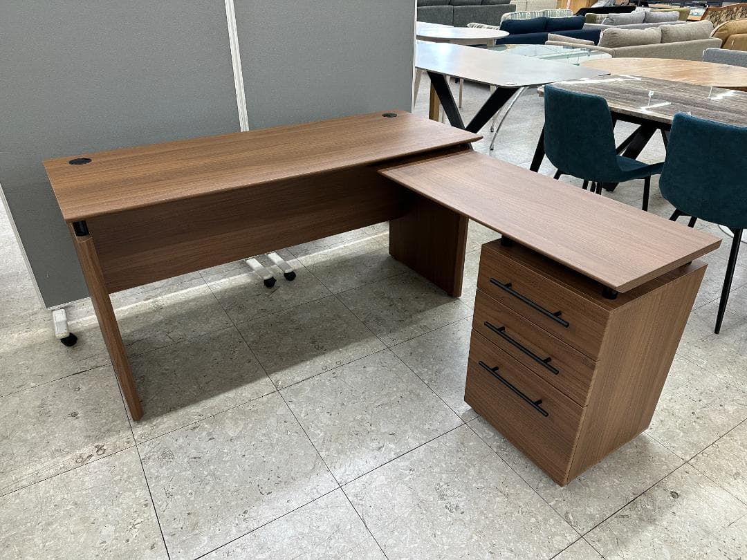 ニトリ　L字デスク　システムデスク　ラボーロ140　RB004　ブラウン