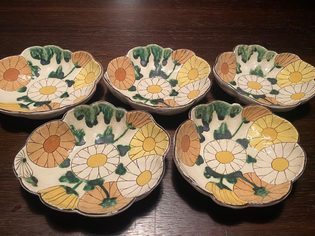 乾山写玉菊向付5客　新品未使用　京の器