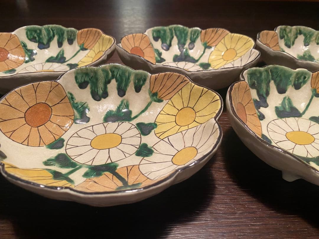 乾山写玉菊向付5客　新品未使用　京の器