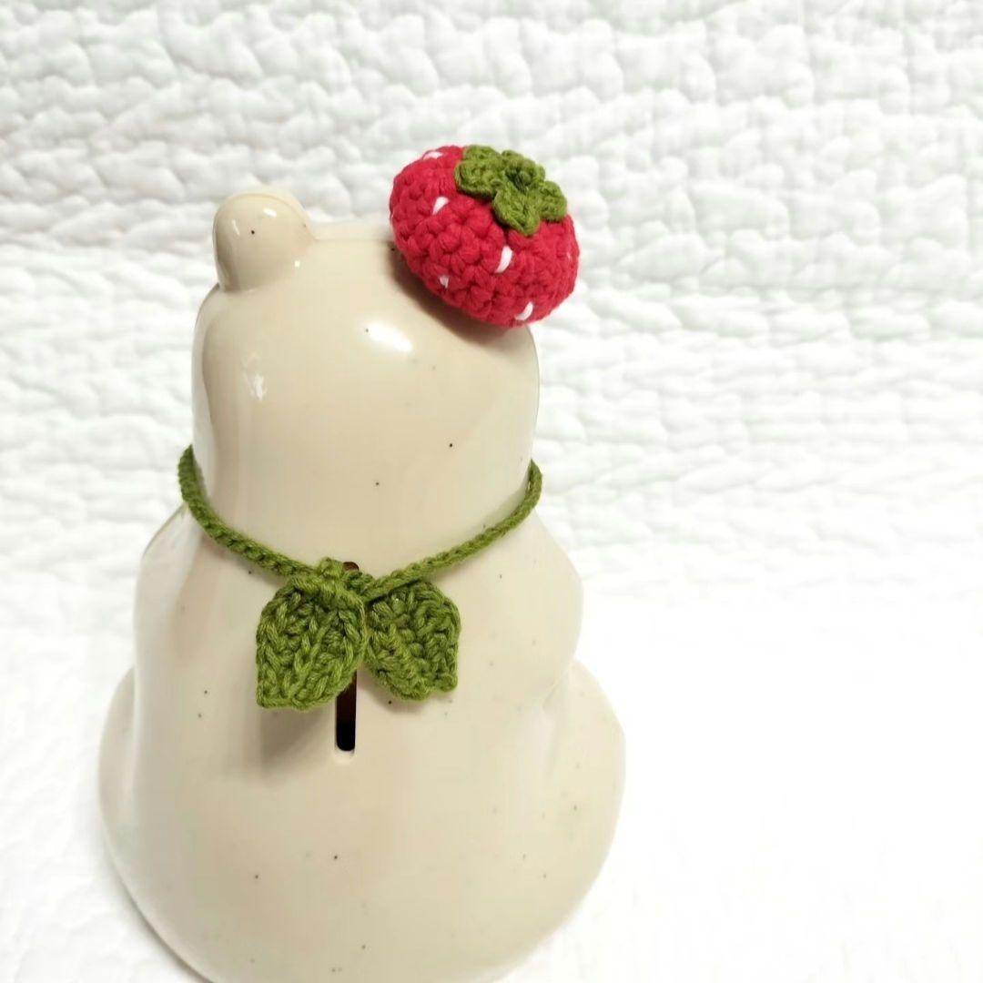 しろくま貯金箱 いちごコーデ