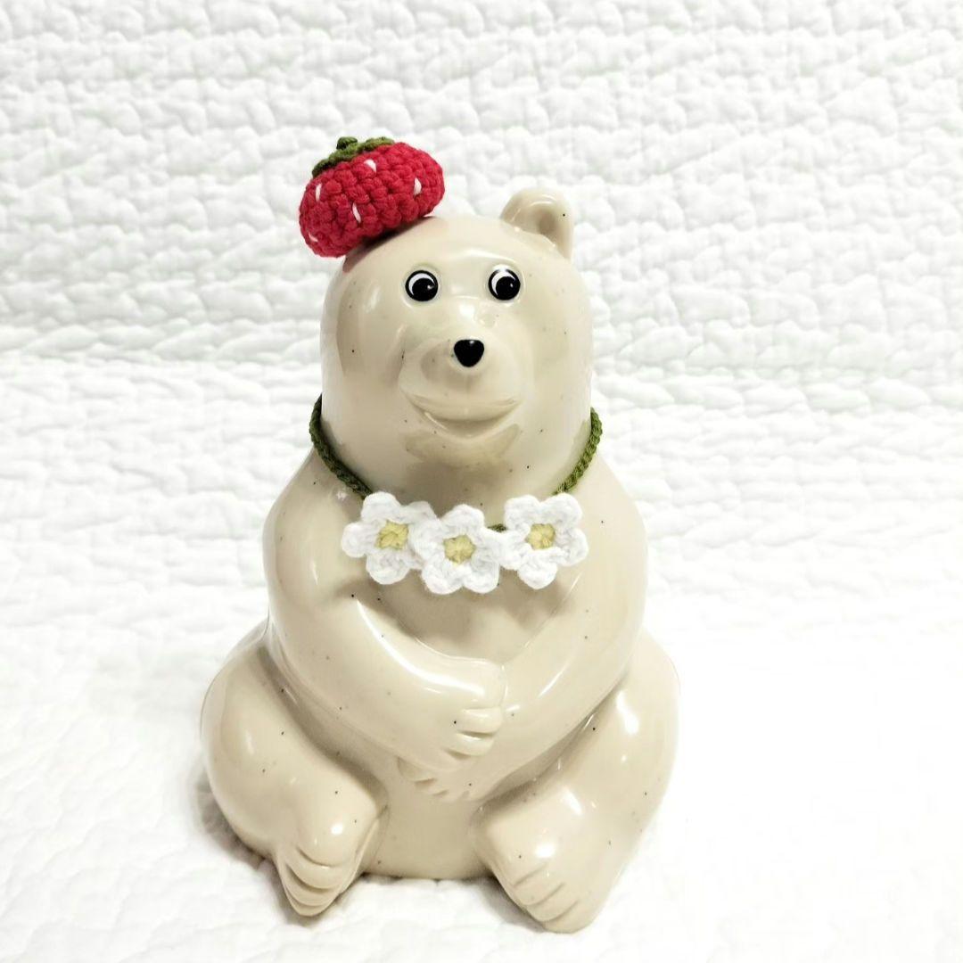 しろくま貯金箱 いちごコーデ