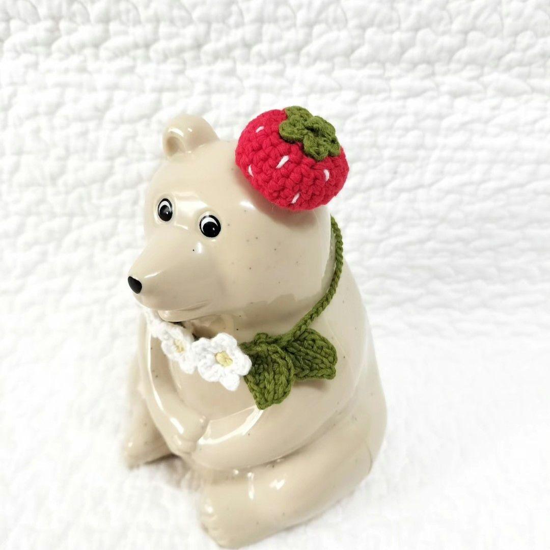 しろくま貯金箱 いちごコーデ