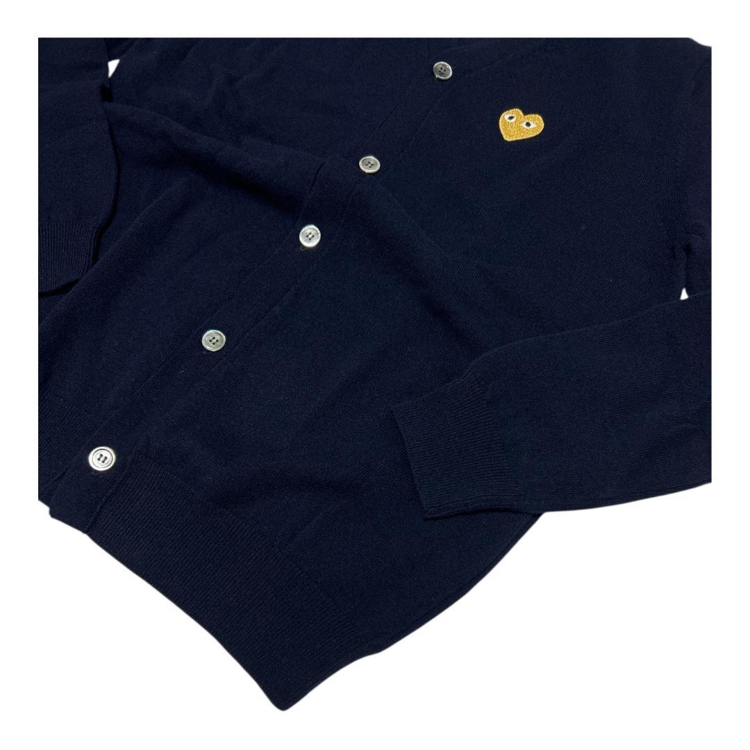 新品 PLAY プレイ コムデギャルソン CDG ウール カーディガン 紺 XL