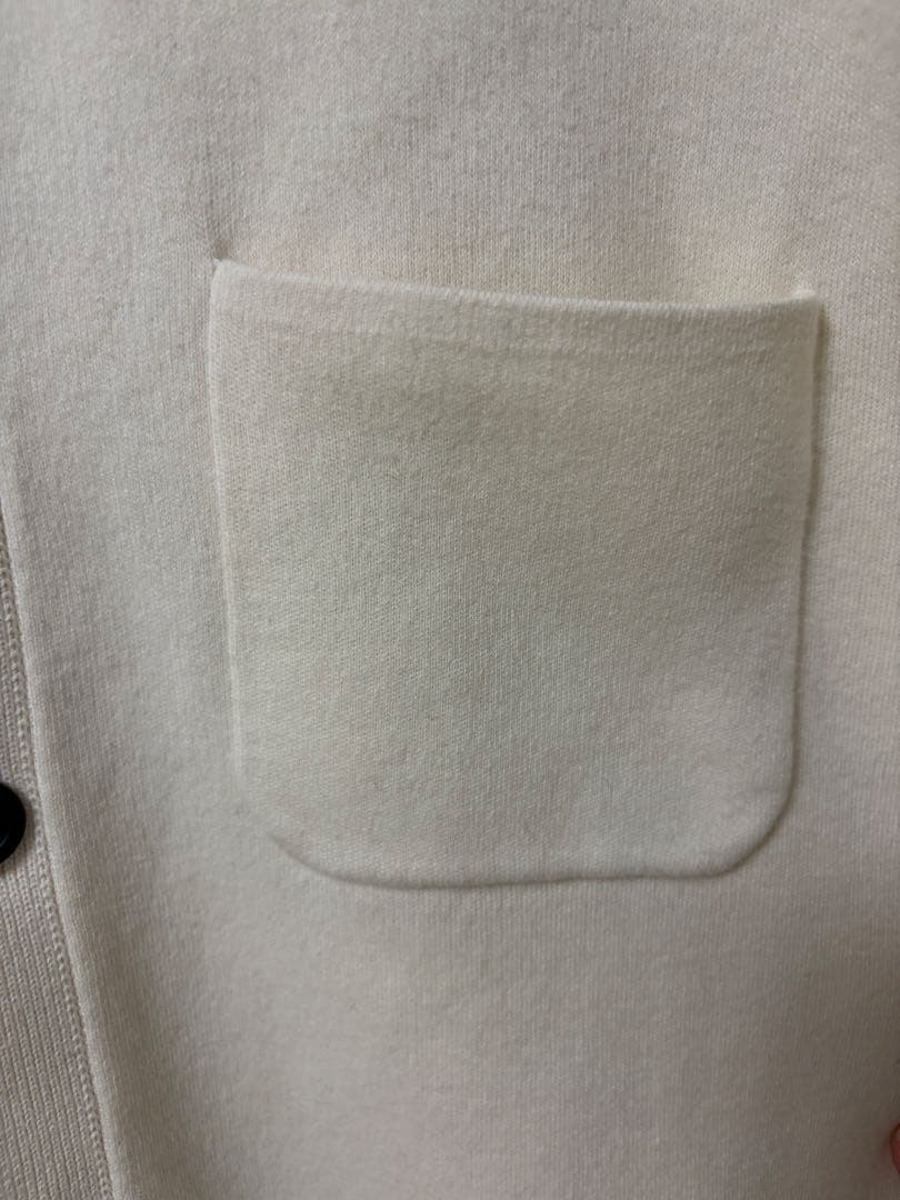 CABaN コットンカシミヤ ポケットクルーネックカーディガン ライトベージュ