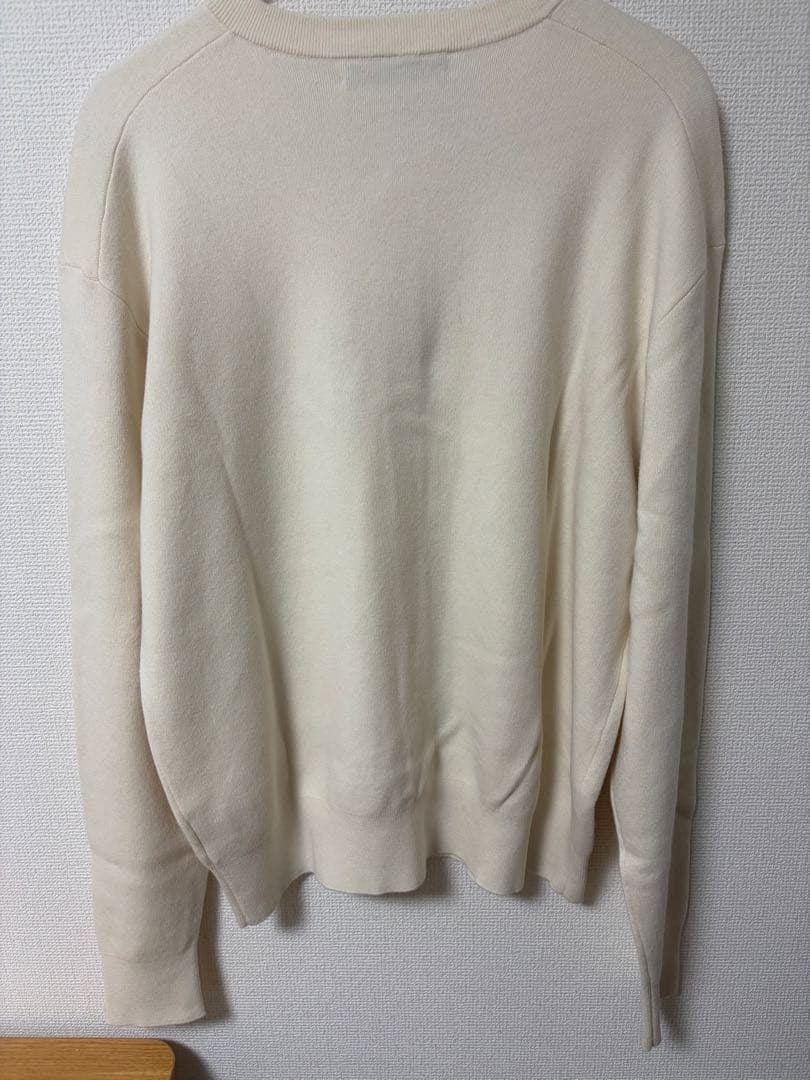 CABaN コットンカシミヤ ポケットクルーネックカーディガン ライトベージュ