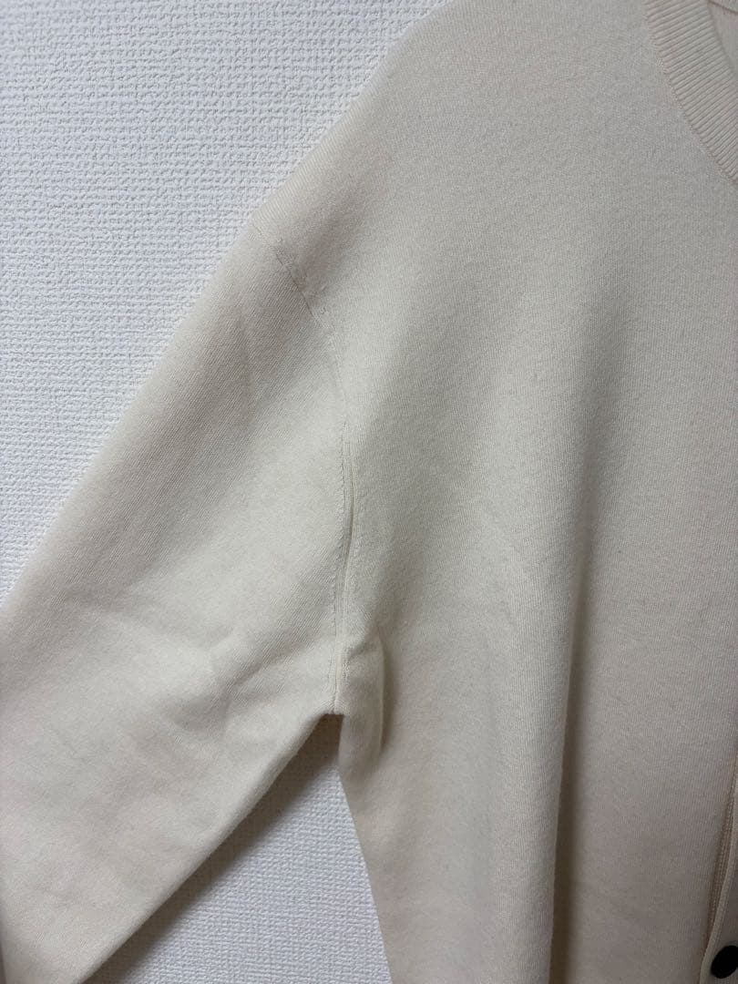 CABaN コットンカシミヤ ポケットクルーネックカーディガン ライトベージュ