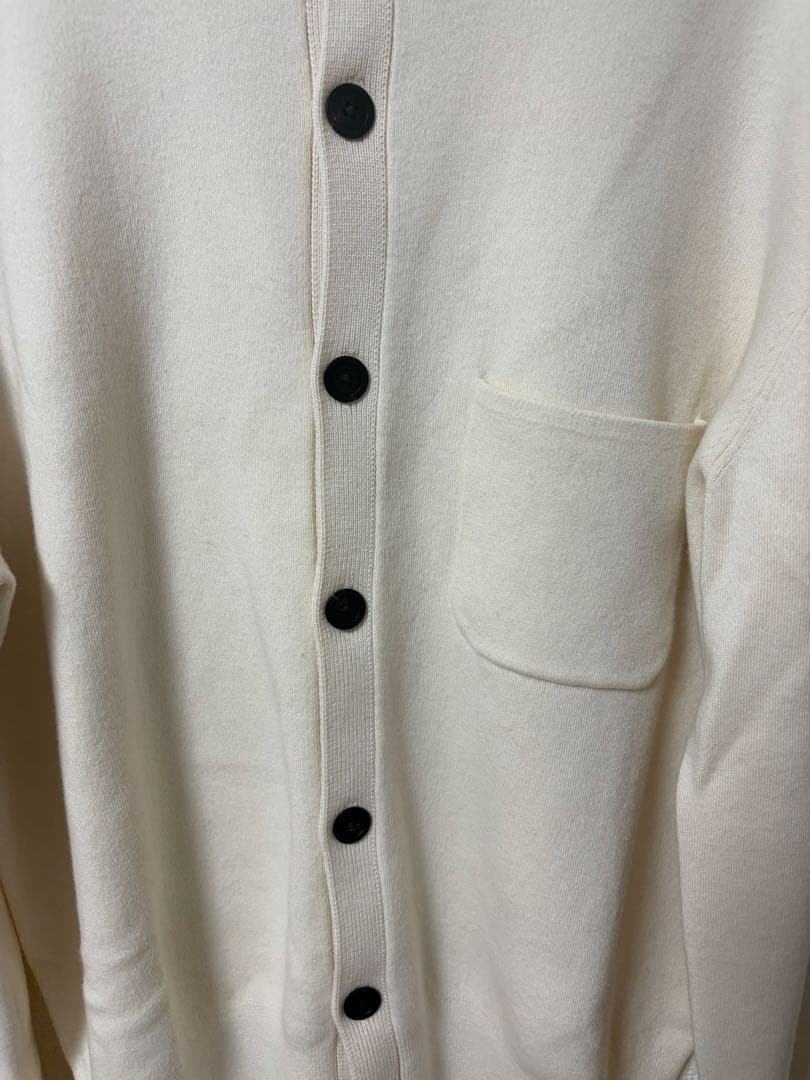 CABaN コットンカシミヤ ポケットクルーネックカーディガン ライトベージュ
