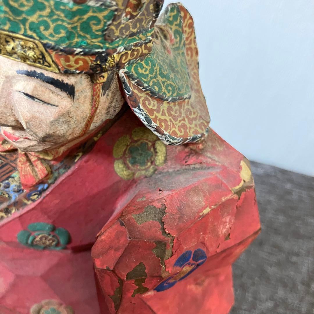 奈良一刀彫　名工竹林薫風作　舞楽人形　春日大社　骨董　古道具　奈良蔵出　森川杜園