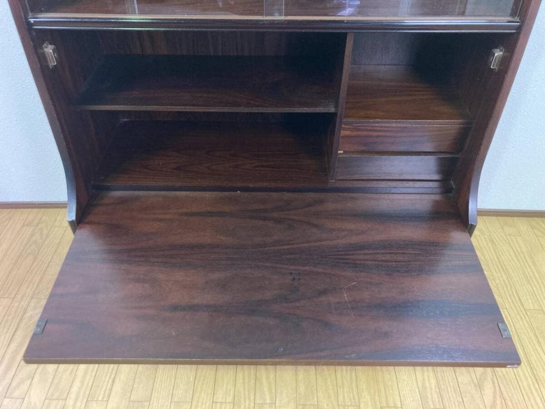 ロータイプ 昭和レトロ ライティングビューロー 勉強机 デスク 茶 ブラウン