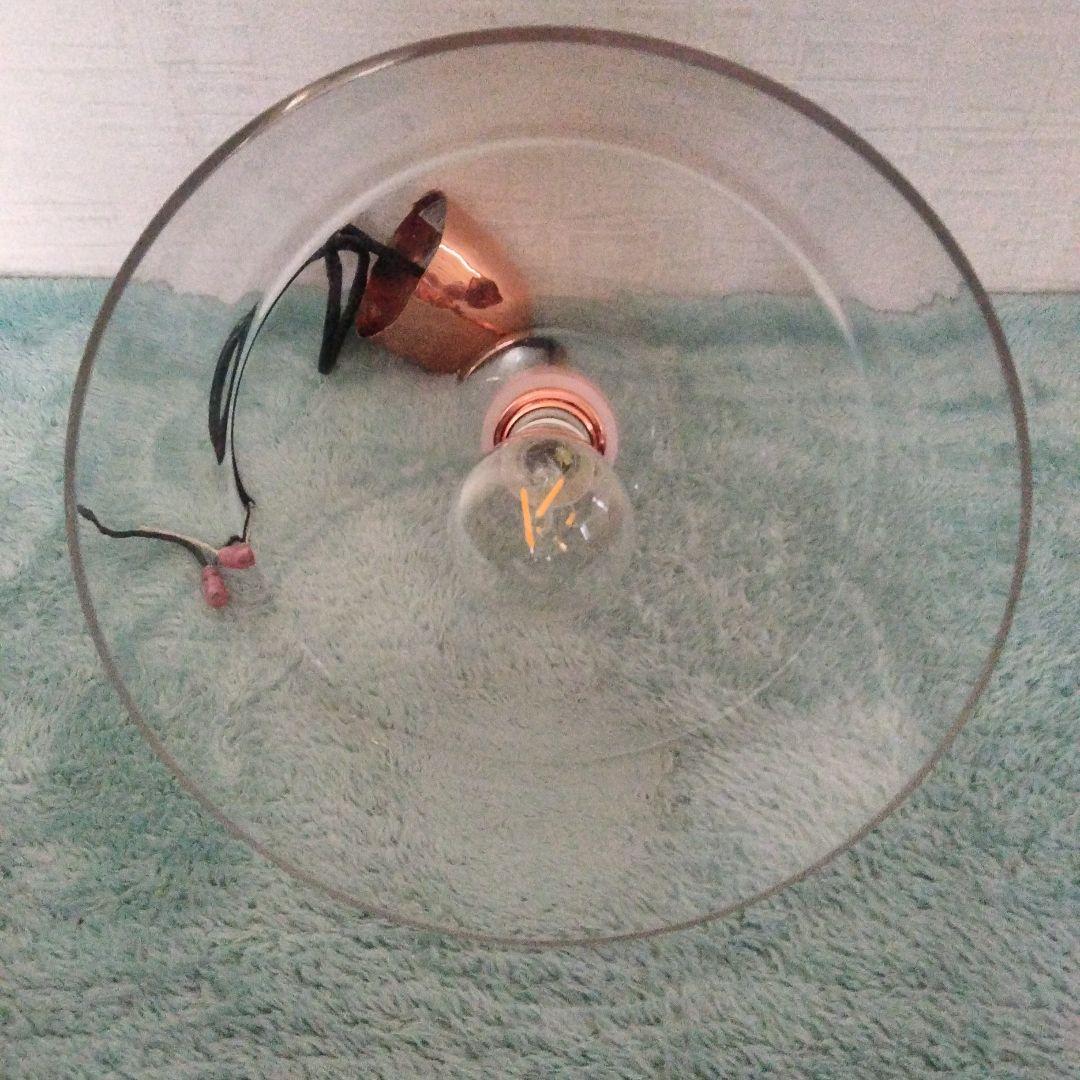 クリアガラス ペンダントライト ローズゴールド