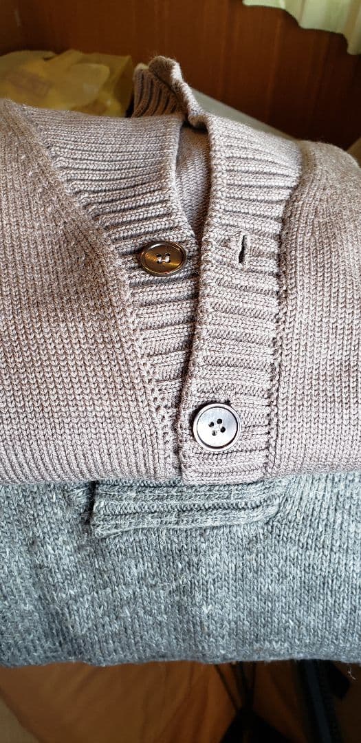 ザノーネ ZANONE ショールカラーカーディガン ブラウンカーキ 44