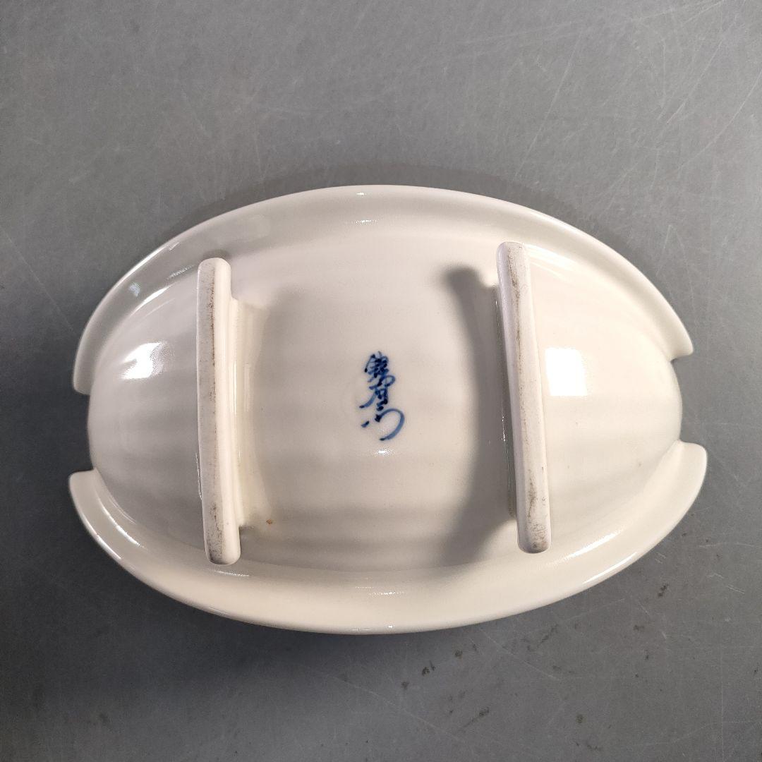 A1374-5/有田焼/錦右衛門窯/色絵花草文三日月形足付小鉢12客/懐石道具