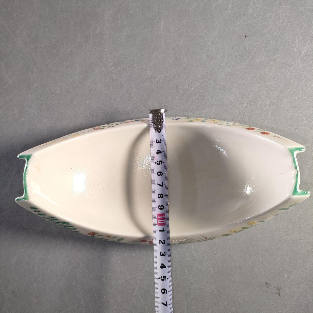 A1374-5/有田焼/錦右衛門窯/色絵花草文三日月形足付小鉢12客/懐石道具