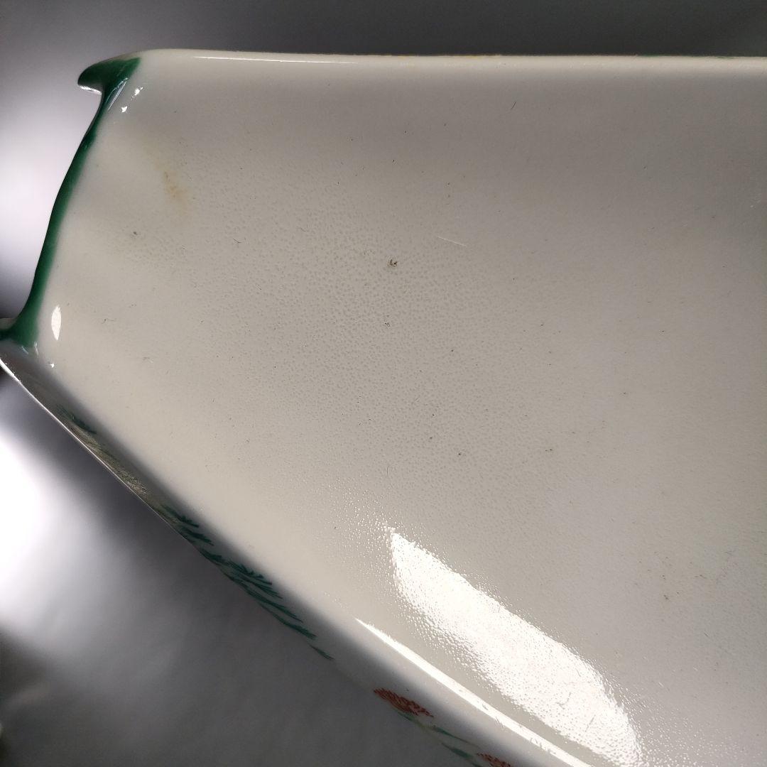 A1374-5/有田焼/錦右衛門窯/色絵花草文三日月形足付小鉢12客/懐石道具