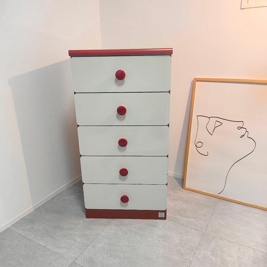 大幅値下げ　スペースエイジ　レトロ チェスト 赤　白