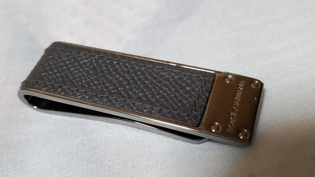 正規未 レア ドルチェ&ガッバーナ エンブレムロゴ レザーコンビマネークリップ黒