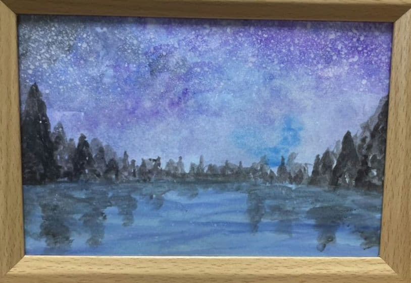 『ヒカリ』冬の風景画5点まとめ キャンバス×3 ハガキサイズ×2