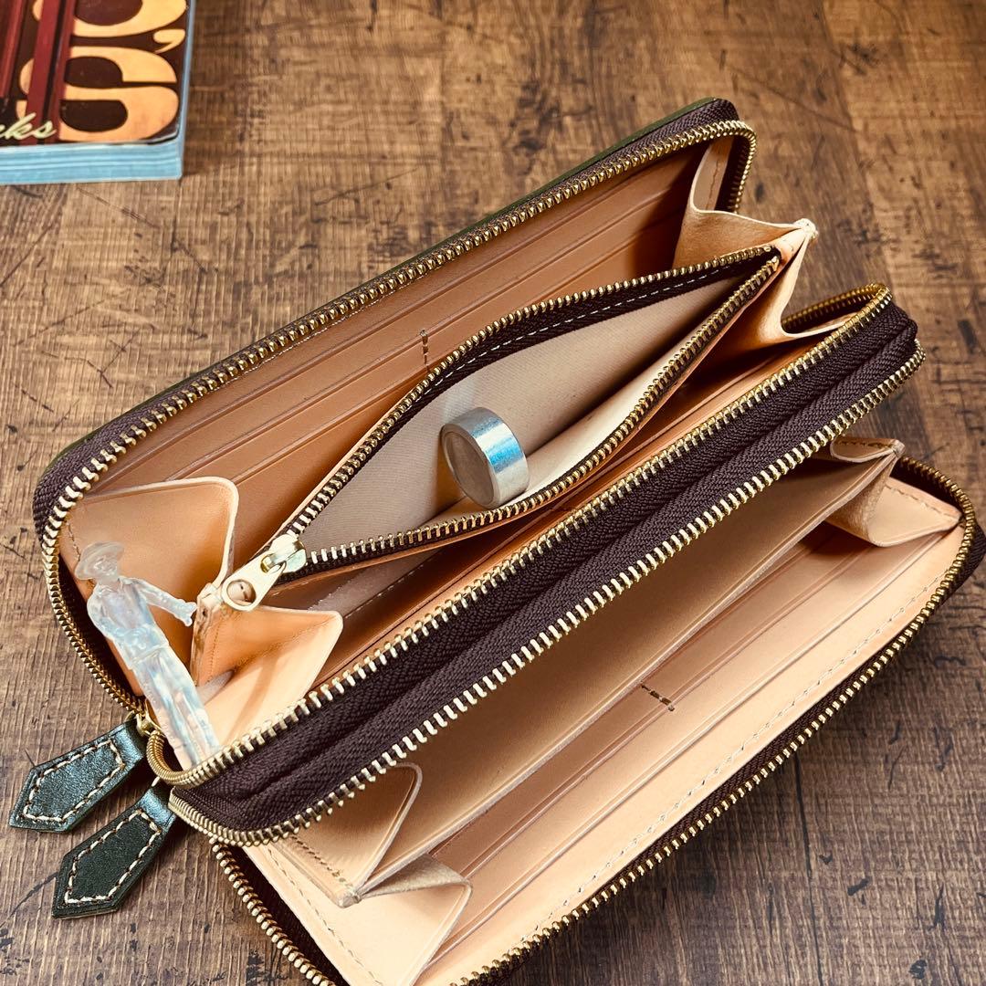 ブライドルレザー メンズ 長財布 ダブルファスナー ダブルジップ