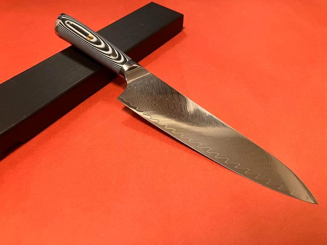 VG10 67層ダマスカス G10柄牛刀 210mm