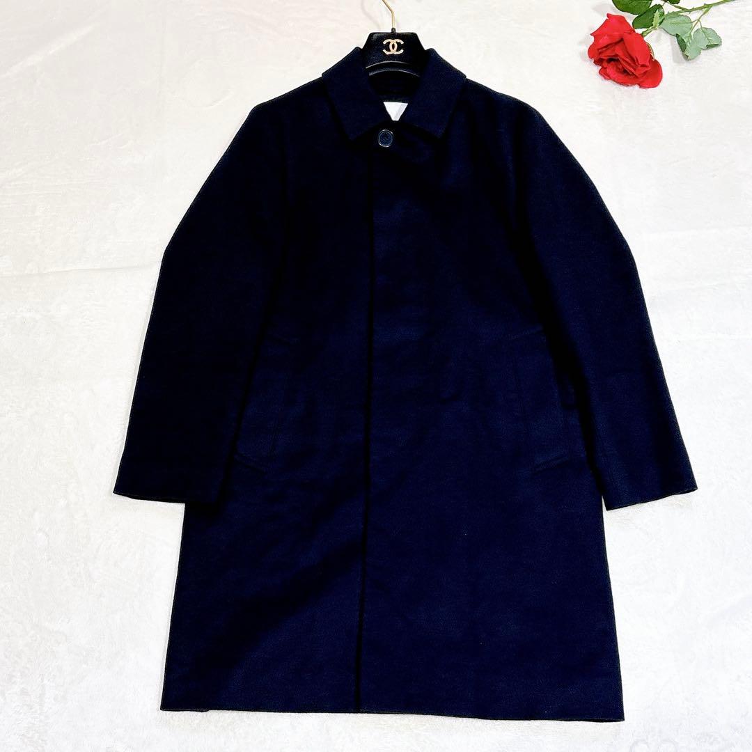 ほぼ未使用✨　マッキントッシュ　ステンカラーコート　ウール　カシミヤ　ネイビー
