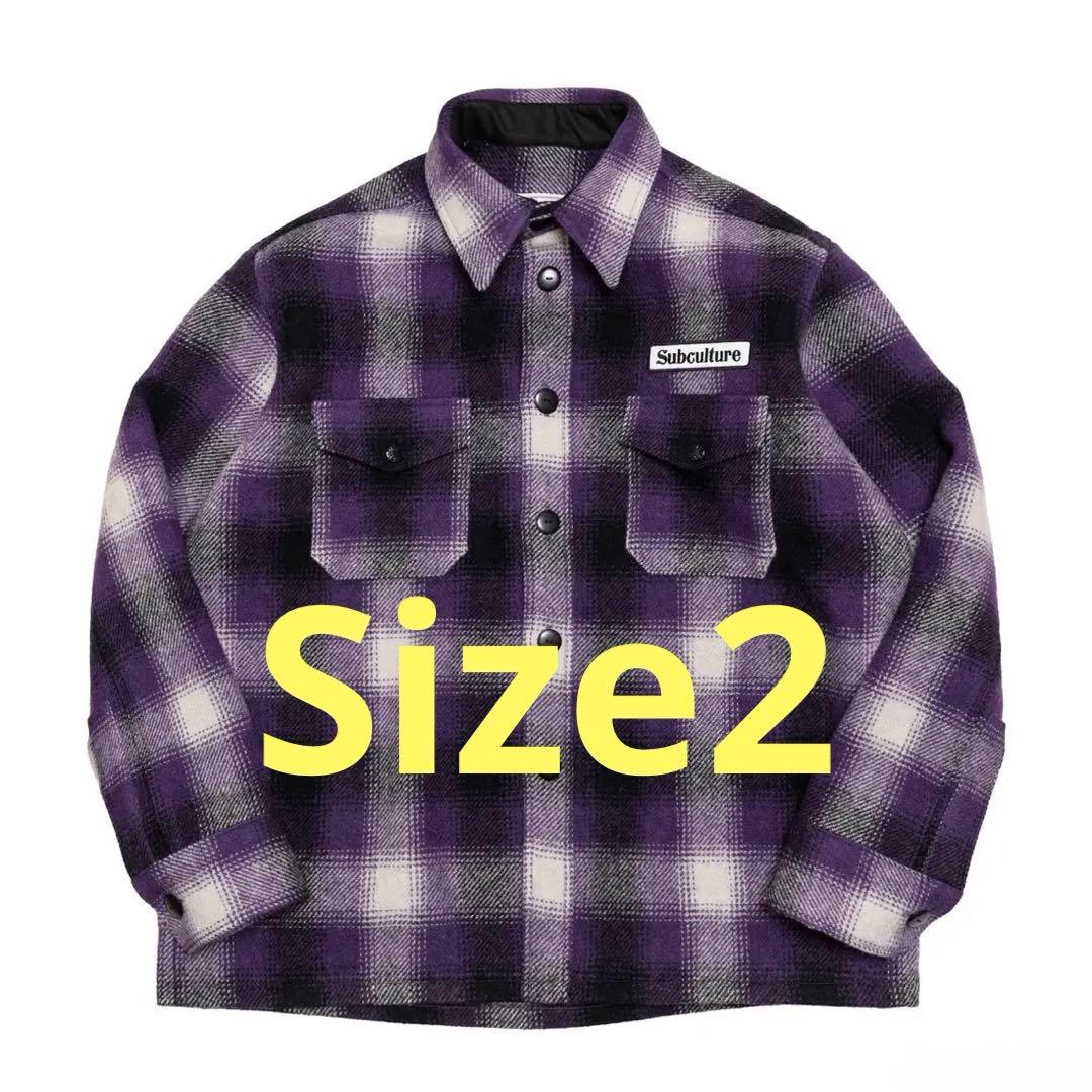 トップス SUBCULTURE OMBRA CHECK JACKET PURPLE