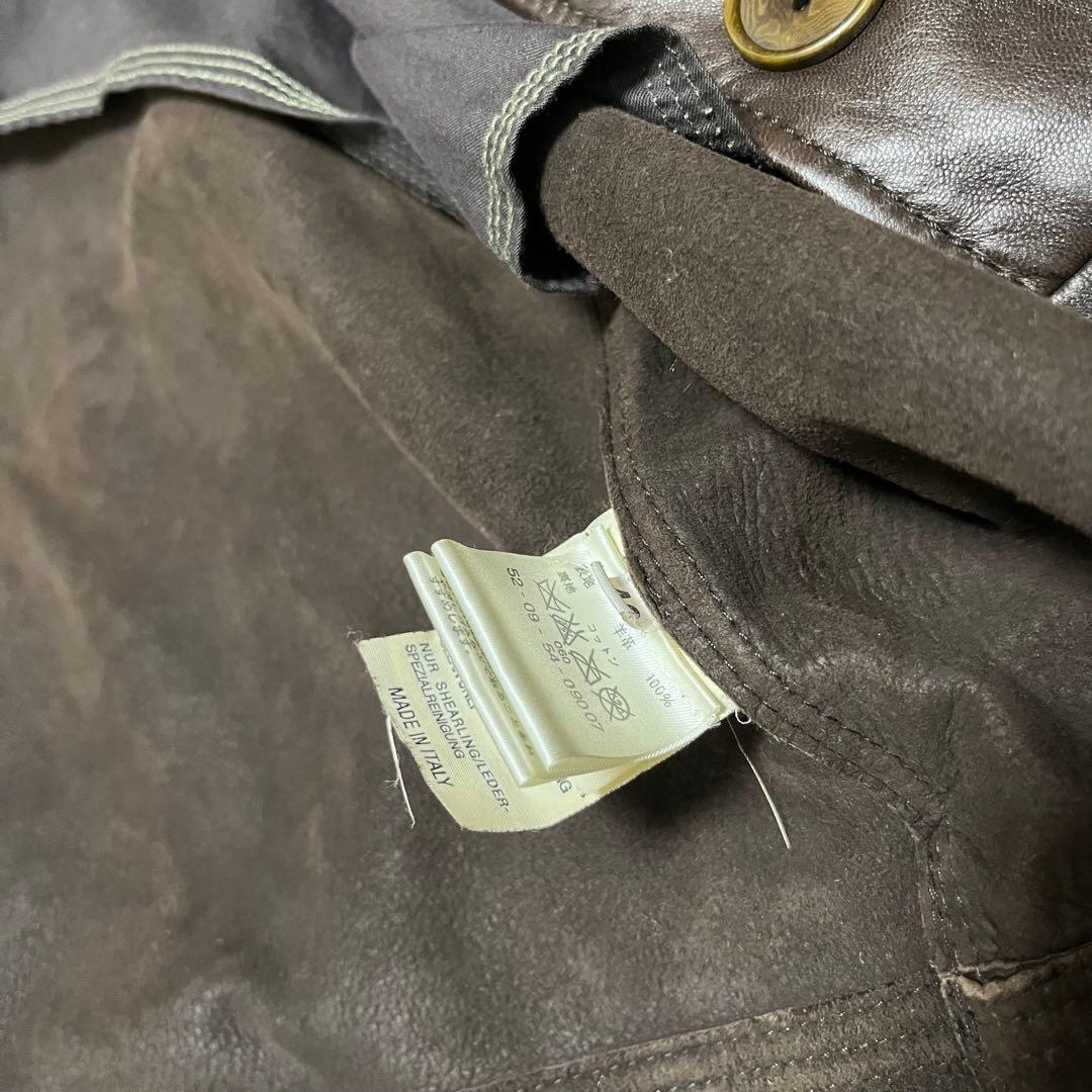 希少 46 トゥモローランド レザー トレンチコート ロング丈 ブラウン 羊革