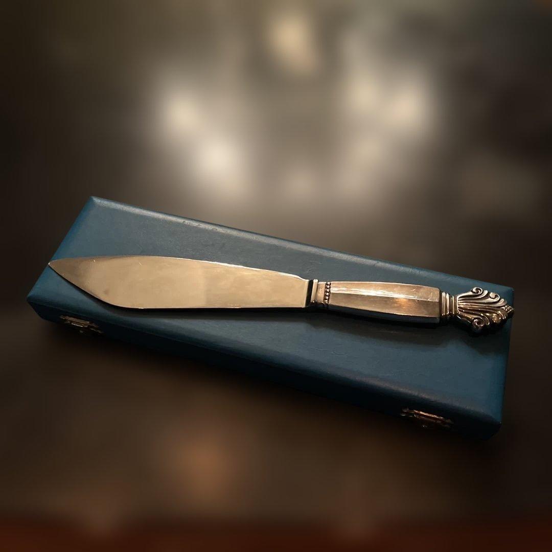 ジョージジェンセン　ケーキナイフ 持ち手は純銀　刃はステンレス