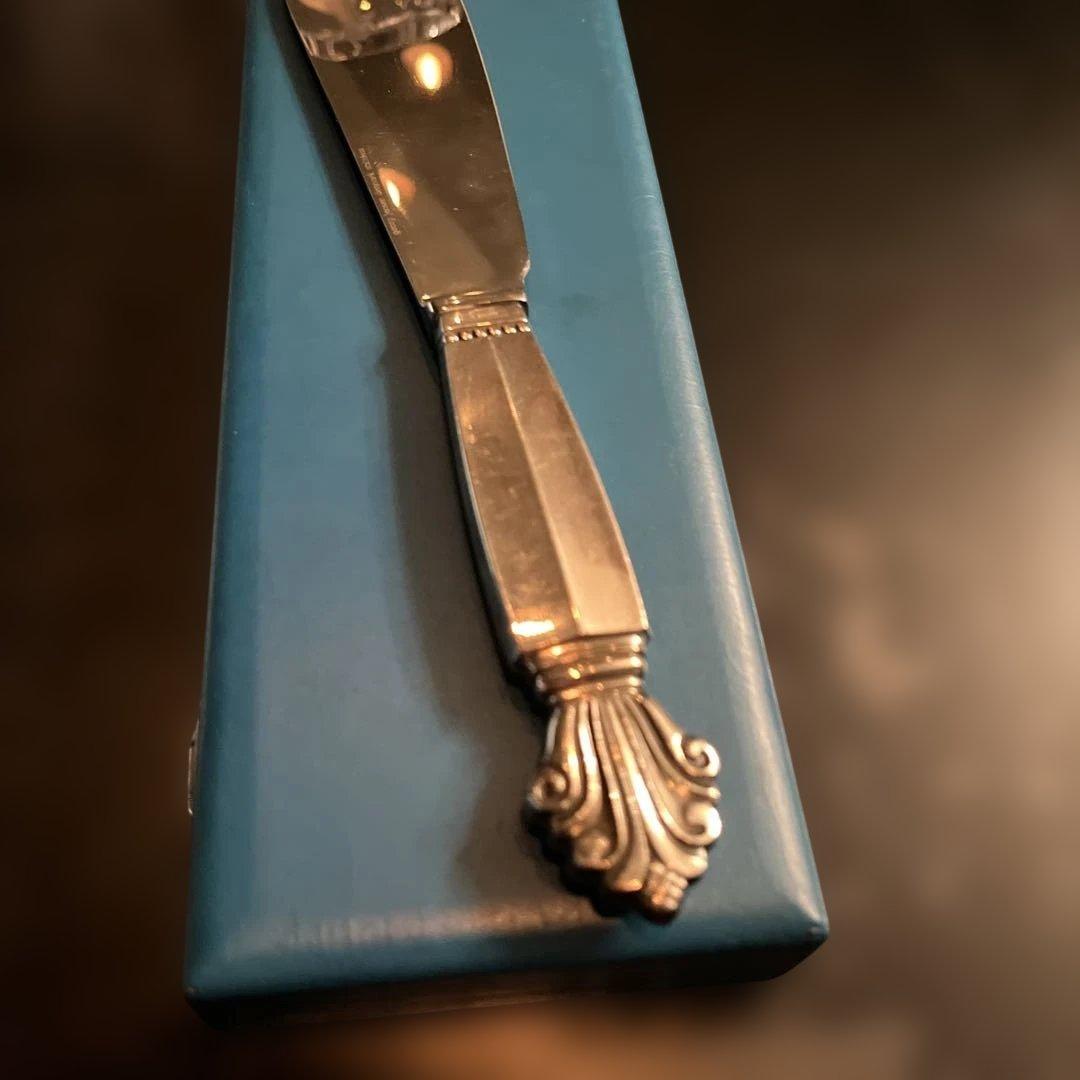 ジョージジェンセン　ケーキナイフ 持ち手は純銀　刃はステンレス