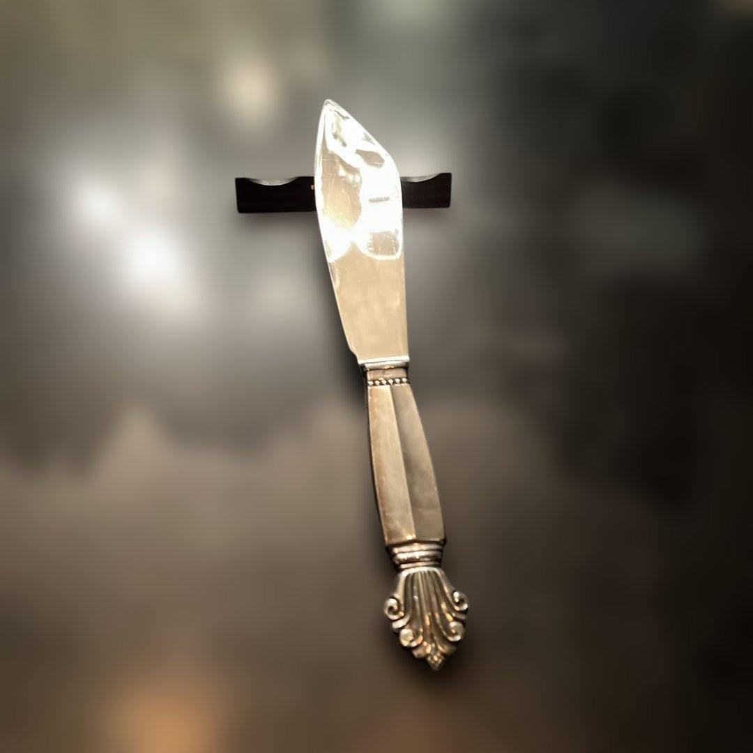 ジョージジェンセン　ケーキナイフ 持ち手は純銀　刃はステンレス