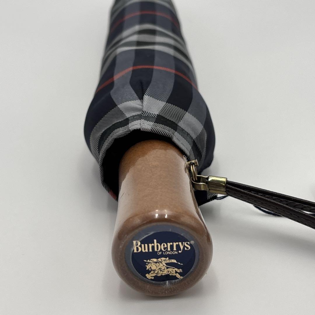✨未使用品✨Burberry 折りたたみ傘 ネイビー チェック柄　58cm