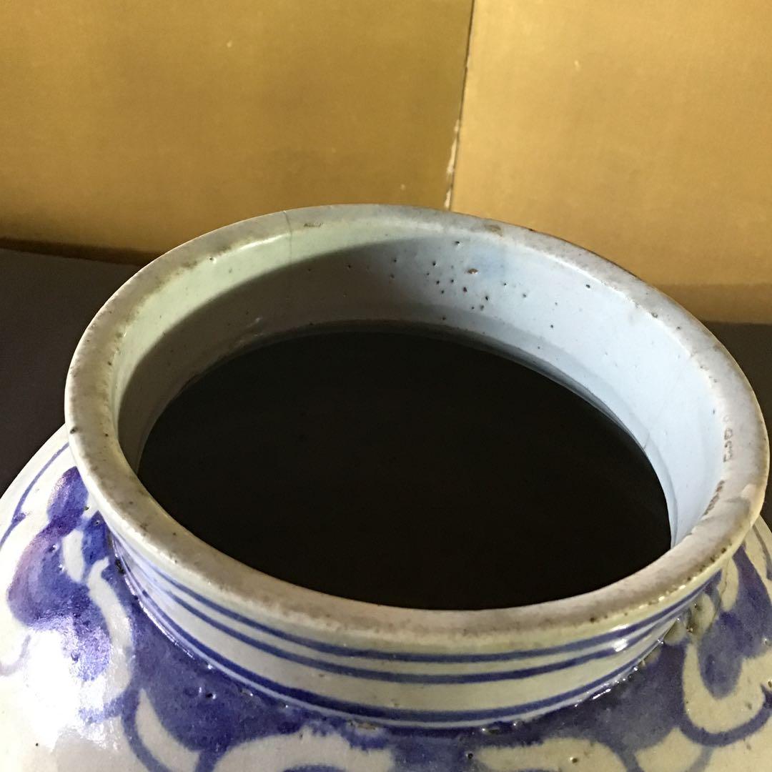 李朝　柘榴図柄　大壺　李朝中期