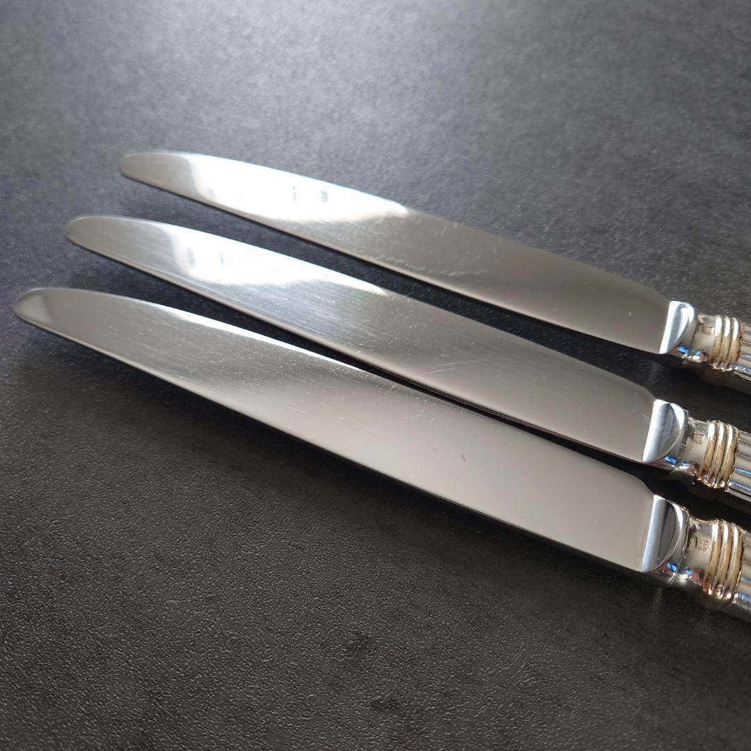 格安 希少 クリストフル アリアゴールドリング テーブルナイフ 3点